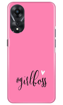 Girl Boss Pink Mobile Back Case for Oppo A78 5G (Design - 238)
