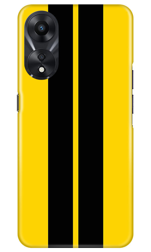 Black Yellow Pattern Mobile Back Case for Oppo A78 5G (Design - 336)