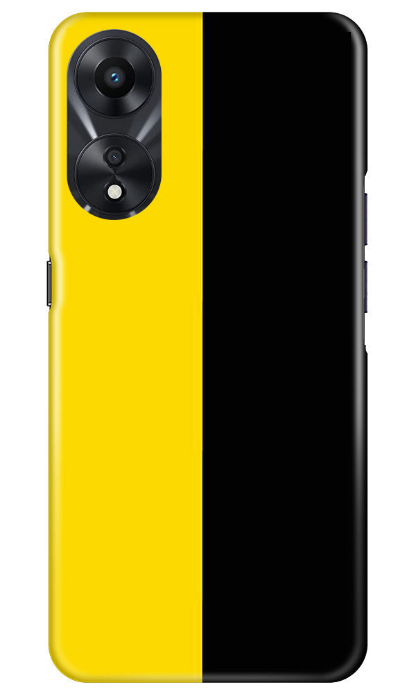 Black Yellow Pattern Mobile Back Case for Oppo A78 5G (Design - 354)