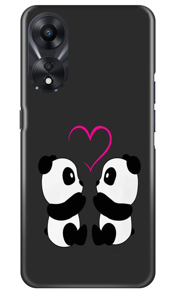 Panda Love Mobile Back Case for Oppo A78 5G (Design - 355)