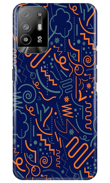 Line Art Baground Mobile Back Case for Oppo A94 (Design - 26)