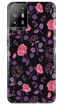 Rose Black Background Mobile Back Case for Oppo A94 (Design - 27)