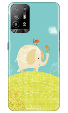 Elephant Painting Mobile Back Case for Oppo A94 (Design - 46)