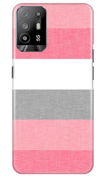 Pink white pattern Mobile Back Case for Oppo A94 (Design - 55)