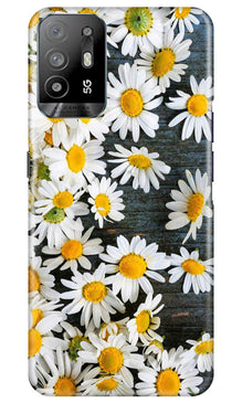 White flowers2 Mobile Back Case for Oppo A94 (Design - 62)