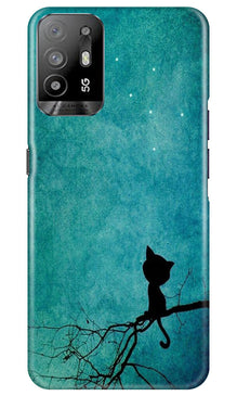 Moon cat Mobile Back Case for Oppo A94 (Design - 70)