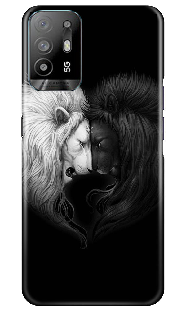 Dark White Lion Case for Oppo A94(Design - 140)