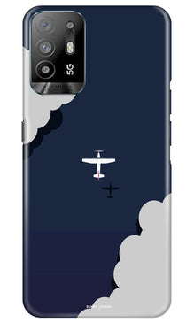 Clouds Plane Mobile Back Case for Oppo A94 (Design - 165)