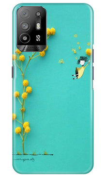 Flowers Girl Mobile Back Case for Oppo A94 (Design - 185)