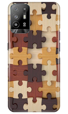 Puzzle Pattern Mobile Back Case for Oppo A94 (Design - 186)