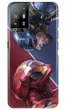 Ironman Captain America Mobile Back Case for Oppo A94 (Design - 214)