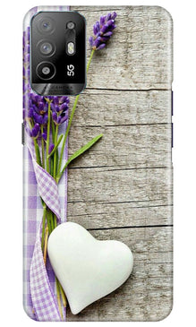 White Heart Mobile Back Case for Oppo A94 (Design - 260)