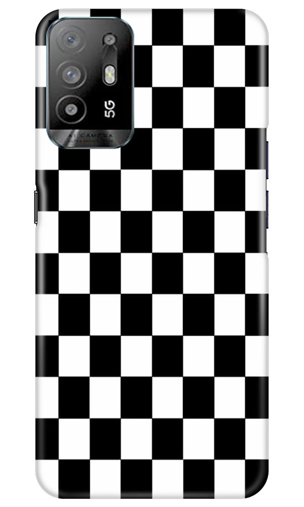 Black White Boxes Mobile Back Case for Oppo A94 (Design - 331)