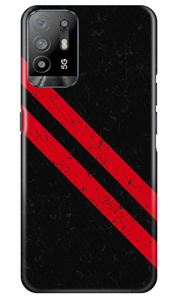 Black Red Pattern Mobile Back Case for Oppo A94 (Design - 332)