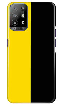 Black Yellow Pattern Mobile Back Case for Oppo A94 (Design - 354)