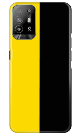 Black Yellow Pattern Mobile Back Case for Oppo A94 (Design - 354)