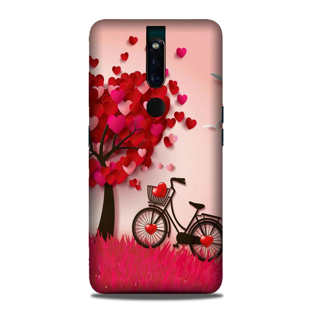 Red Heart Cycle Case for Oppo F11 Pro (Design No. 222)