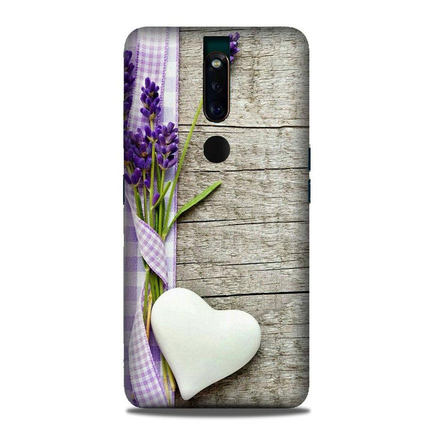 White Heart Case for Oppo F11 Pro (Design No. 298)