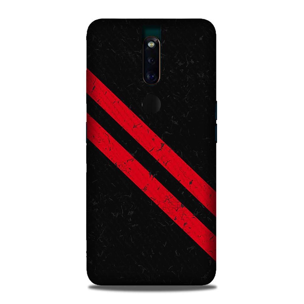 Black Red Pattern Mobile Back Case for Oppo F11 Pro  (Design - 373)