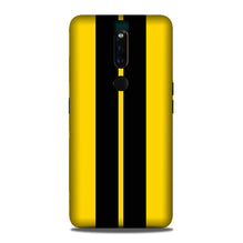 Black Yellow Pattern Mobile Back Case for Oppo F11 Pro  (Design - 377)