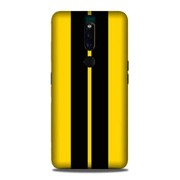 Black Yellow Pattern Mobile Back Case for Oppo F11 Pro(Design - 377)