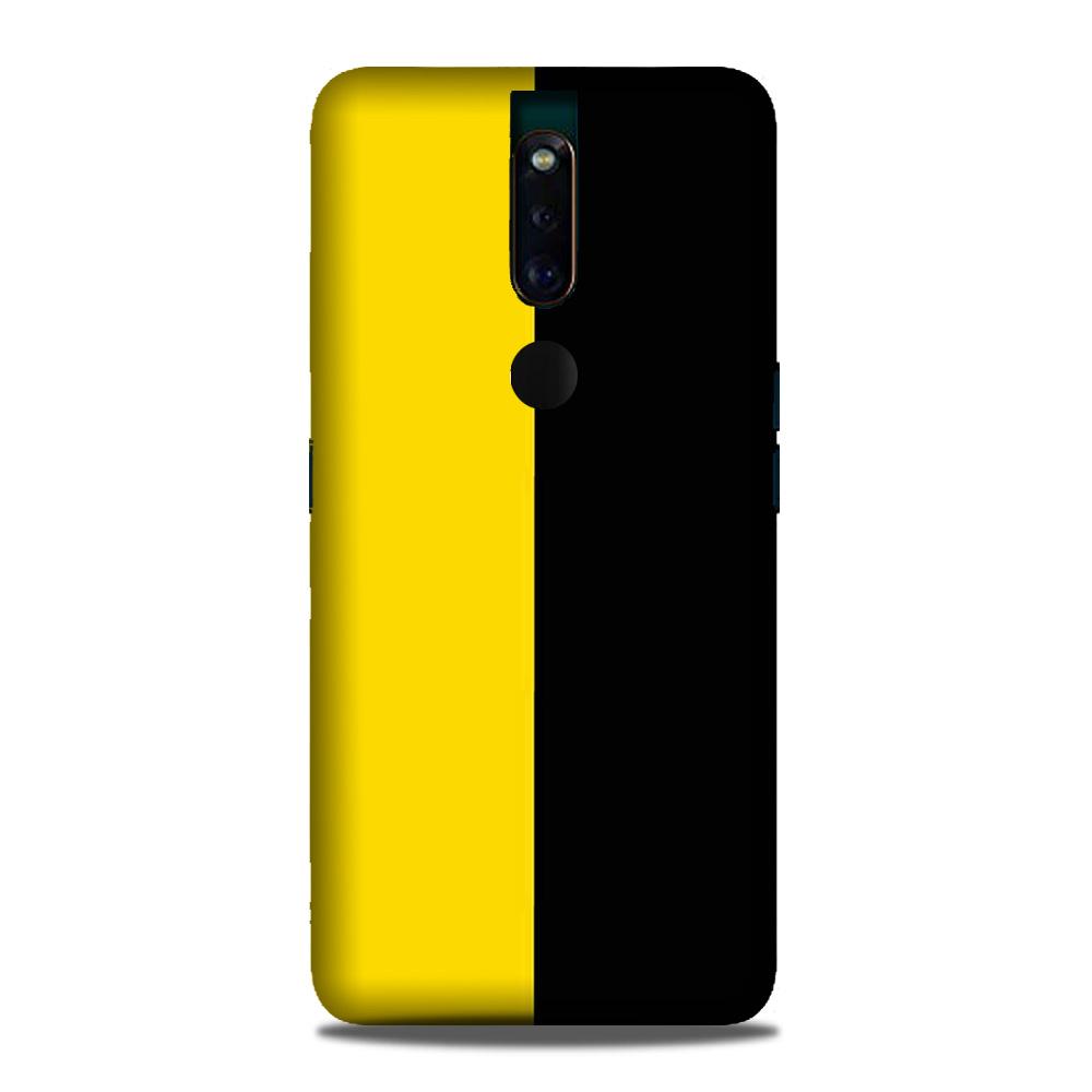 Black Yellow Pattern Mobile Back Case for Oppo F11 Pro  (Design - 397)