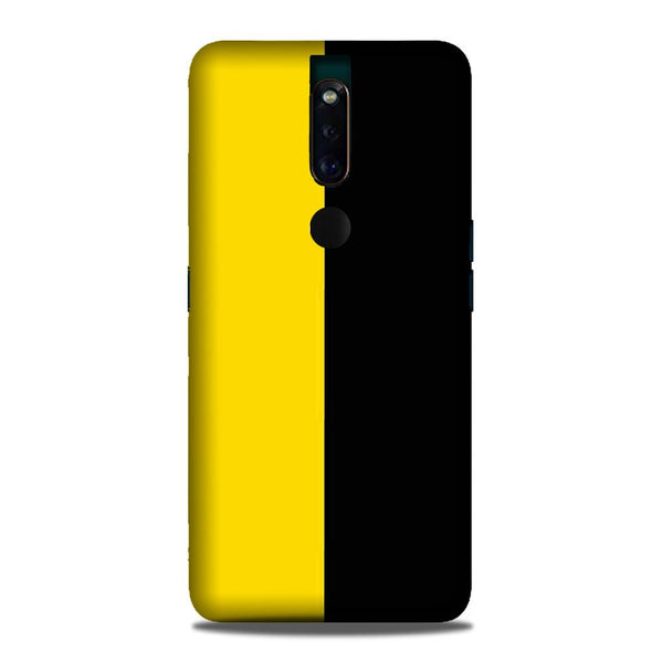 Black Yellow Pattern Mobile Back Case for Oppo F11 Pro  (Design - 397)