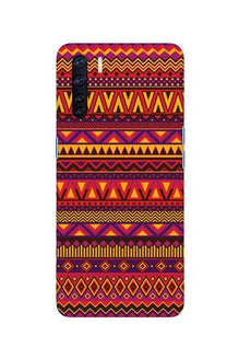 Zigzag line pattern2 Mobile Back Case for Oppo F15 (Design - 10)
