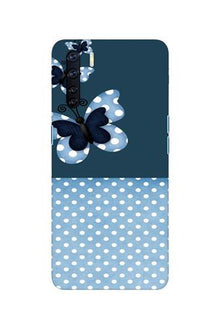 White dots Butterfly Mobile Back Case for Oppo F15 (Design - 31)