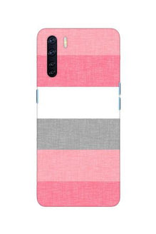 Pink white pattern Mobile Back Case for Oppo F15 (Design - 55)