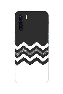 Black white Pattern2Mobile Back Case for Oppo F15 (Design - 83)