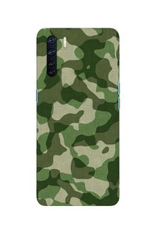 Army Camouflage Mobile Back Case for Oppo F15  (Design - 106)