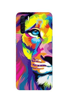 Colorful Lion Mobile Back Case for Oppo F15  (Design - 110)