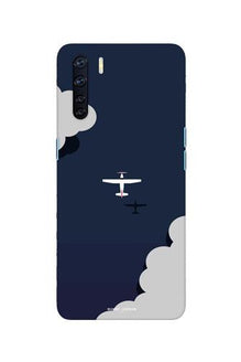 Clouds Plane Mobile Back Case for Oppo F15 (Design - 196)