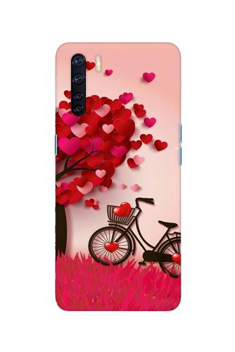 Red Heart Cycle Case for Oppo F15 (Design No. 222)
