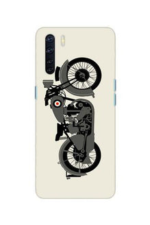 MotorCycle Mobile Back Case for Oppo F15 (Design - 259)