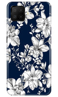 White flowers Blue Background Case for Oppo F17