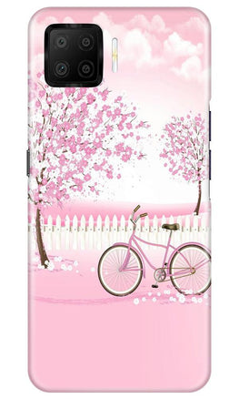 Pink Flowers Cycle Case for Oppo F17(Design - 102)