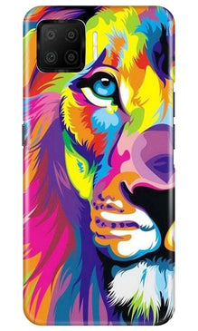 Colorful Lion Mobile Back Case for Oppo F17  (Design - 110)