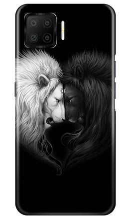 Dark White Lion Case for Oppo F17  (Design - 140)