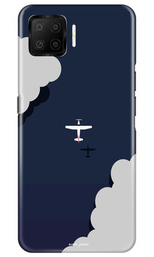 Clouds Plane Mobile Back Case for Oppo F17 (Design - 196)