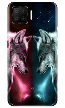 Wolf fight Mobile Back Case for Oppo F17 (Design - 221)