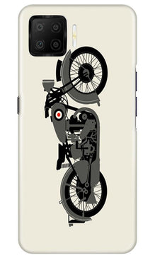 MotorCycle Mobile Back Case for Oppo F17 (Design - 259)