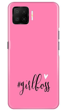 Girl Boss Pink Mobile Back Case for Oppo F17 (Design - 269)