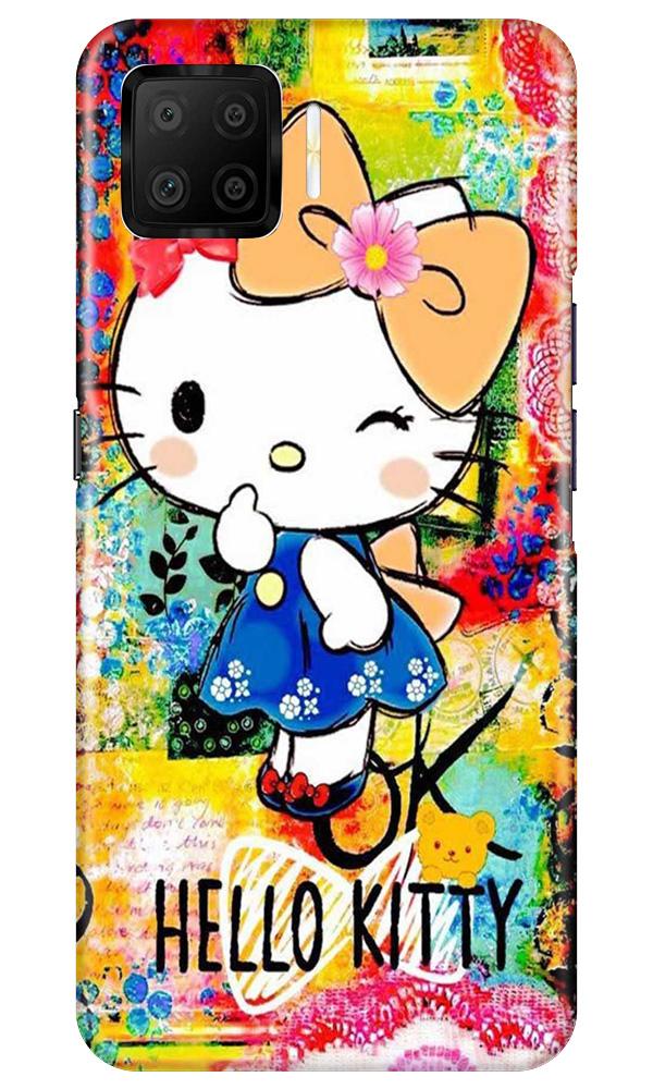 Hello Kitty Mobile Back Case for Oppo F17 (Design - 362)