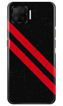 Black Red Pattern Mobile Back Case for Oppo F17 (Design - 373)
