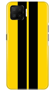 Black Yellow Pattern Mobile Back Case for Oppo F17 (Design - 377)