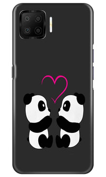 Panda Love Mobile Back Case for Oppo F17 (Design - 398)