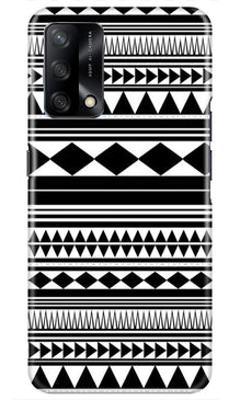 Black white Pattern Mobile Back Case for Oppo F19 (Design - 5)