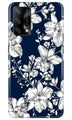 White flowers Blue Background Case for Oppo F19